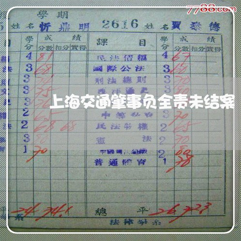上海交通肇事负全责未结案/2023031838312 上海交通肇事负全责未结案/2023031838312