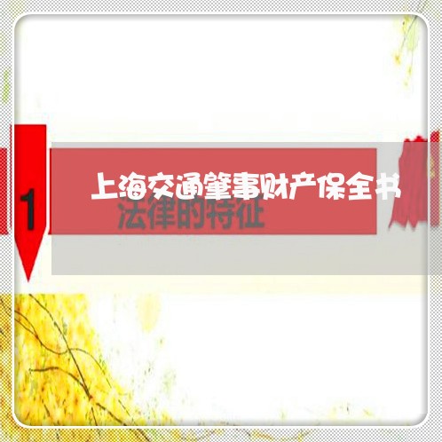 上海交通肇事财产保全书/2023022717026