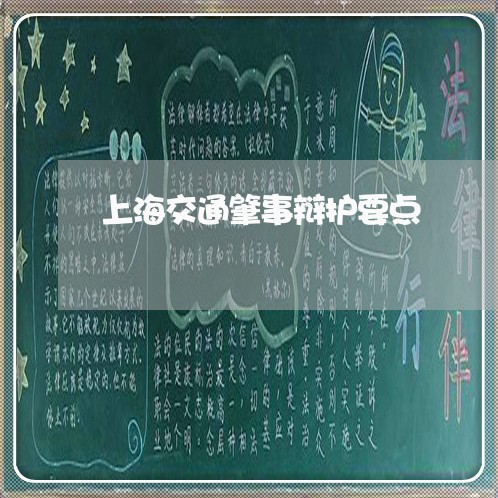 上海交通肇事辩护要点/2023021227049 上海交通肇事辩护要点/2023021227049