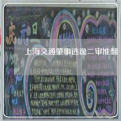 上海交通肇事逃逸二审推翻/2023031732694 上海交通肇事逃逸二审推翻/2023031732694
