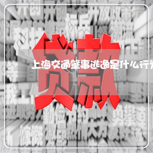 上海交通肇事逃逸是什么行为/2023033095160