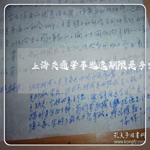 上海交通肇事逃逸期限是多少/2023033082936 上海交通肇事逃逸期限是多少/2023033082936