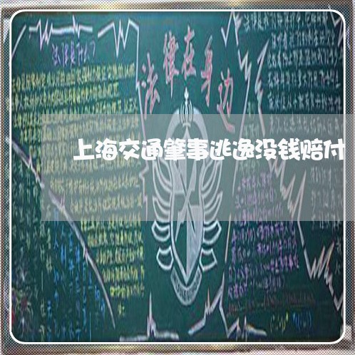 上海交通肇事逃逸没钱赔付/2023031760413