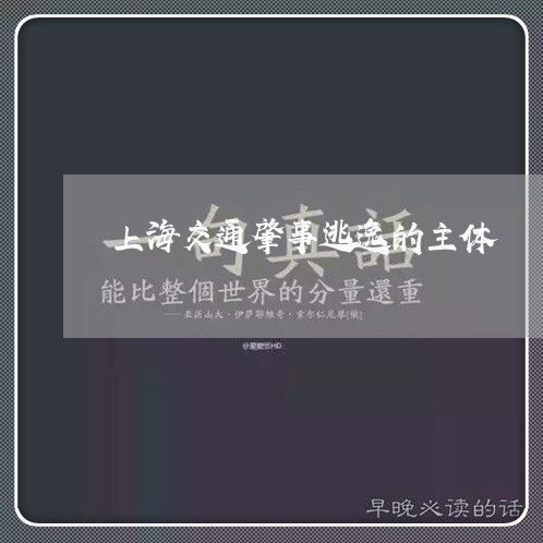 上海交通肇事逃逸的主体/2023042138371