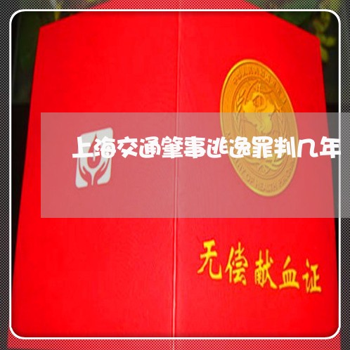 上海交通肇事逃逸罪判几年/2023033145482 上海交通肇事逃逸罪判几年/2023033145482
