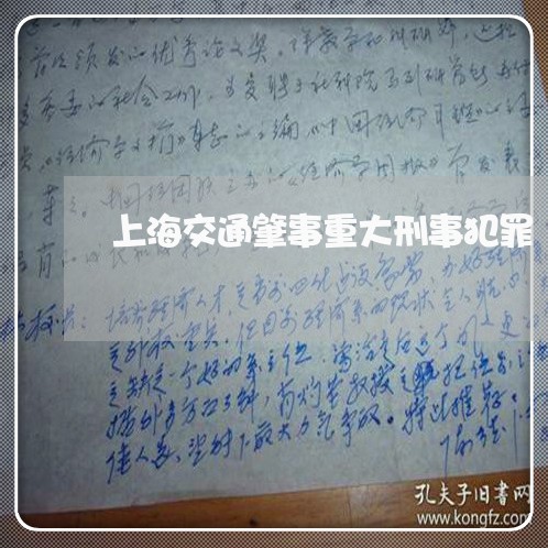 上海交通肇事重大刑事犯罪/2023031702836 上海交通肇事重大刑事犯罪/2023031702836