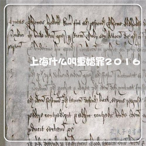 上海什么叫重婚罪2016/2023031754935 上海什么叫重婚罪2016/2023031754935