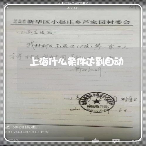 上海什么条件达到自动/2023031739250
