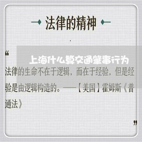 上海什么算交通肇事行为/2023022837159