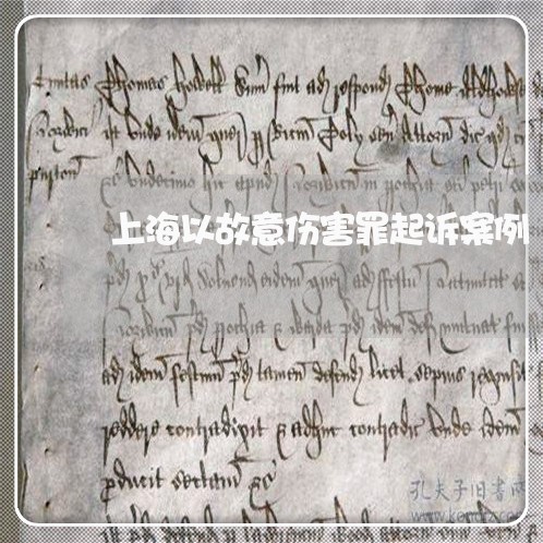上海以故意伤害罪起诉案例/2023031730361