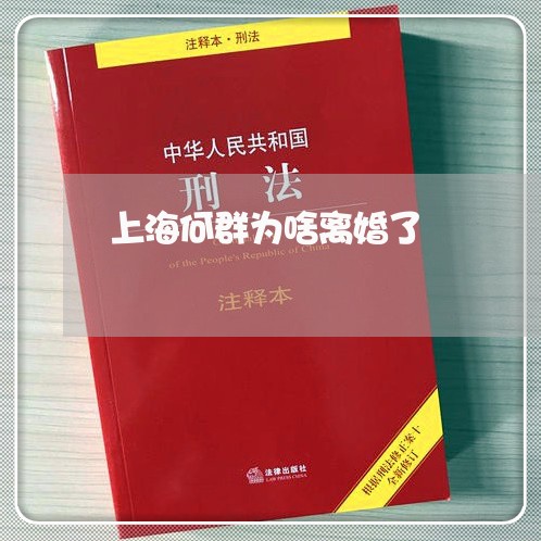 上海何群为啥离婚了/2023032827170