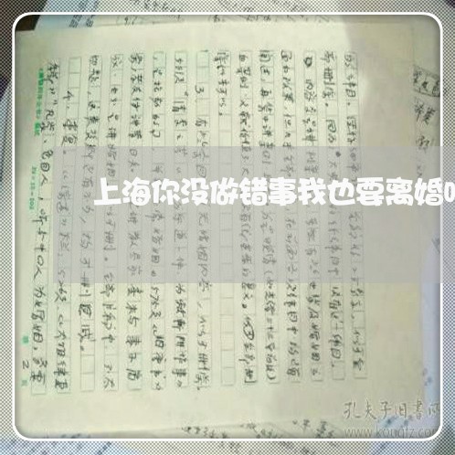 上海你没做错事我也要离婚吗/2023033138460