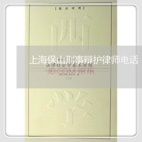 上海保山刑事辩护律师电话/2023031873718