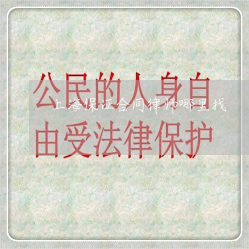 上海保证合同律师哪里找/2023022776968