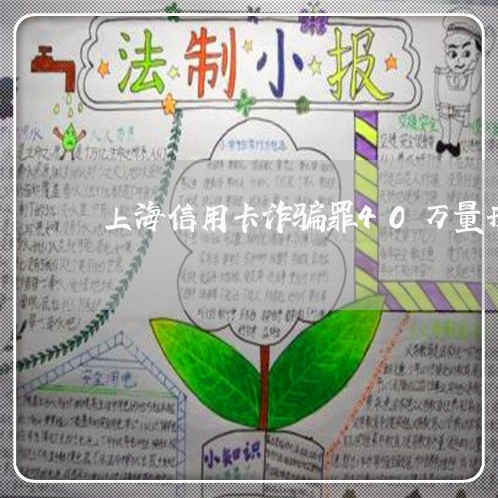 上海信用卡诈骗罪40万量刑/2023033038371 上海信用卡诈骗罪40万量刑/2023033038371