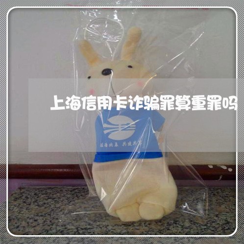 上海信用卡诈骗罪算重罪吗/2023031682372 上海信用卡诈骗罪算重罪吗/2023031682372