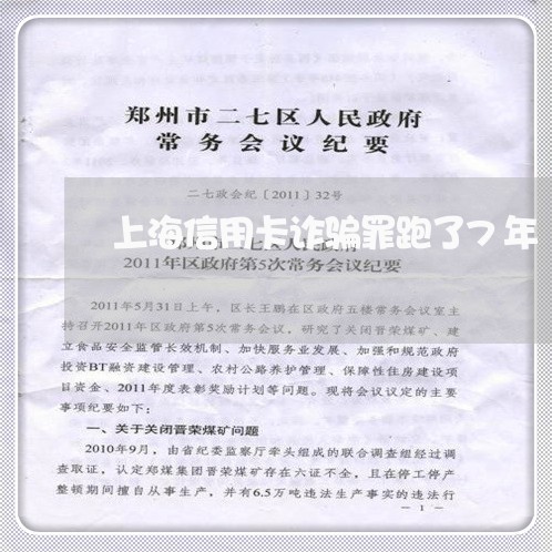 上海信用卡诈骗罪跑了7年/2023032816471