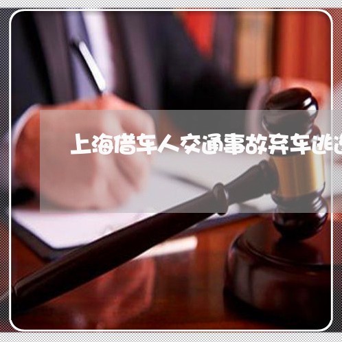 上海借车人交通事故弃车逃逸/2023033005847