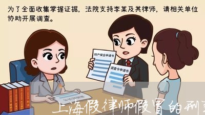 上海假律师假冒的刑事责任/2023033039480