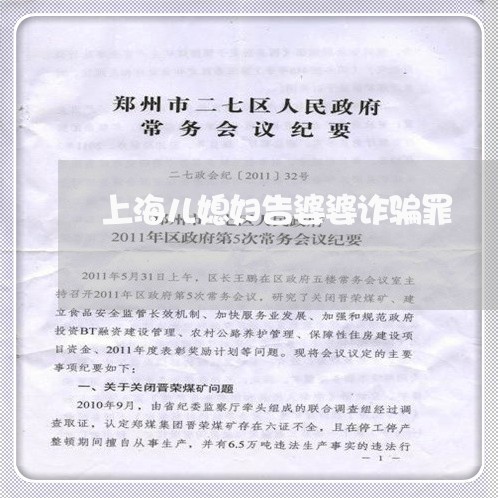 上海儿媳妇告婆婆诈骗罪/2023022629490