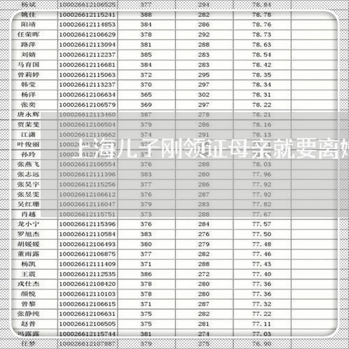 上海儿子刚领证母亲就要离婚/2023033094039 上海儿子刚领证母亲就要离婚/2023033094039