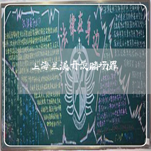 上海兰溪开设赌场罪/2023032841471 上海兰溪开设赌场罪/2023032841471