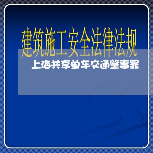 上海共享单车交通肇事罪/2023022795948