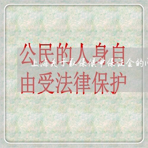 上海关于取保候审保证金的问题/2023060327159