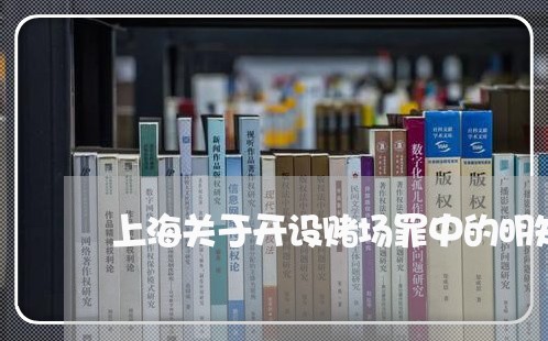 上海关于开设赌场罪中的明知/2023032953804