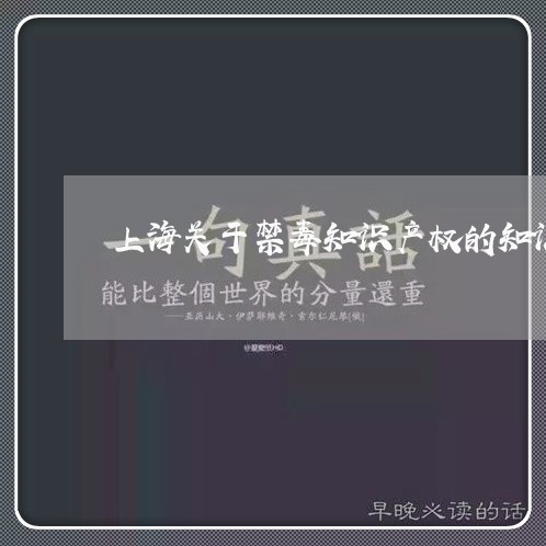 上海关于禁毒知识产权的知识/2023033096848