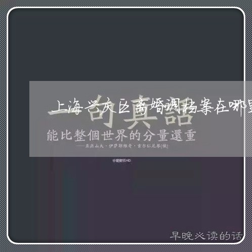 上海兴庆区离婚调档案在哪里/2023032941582