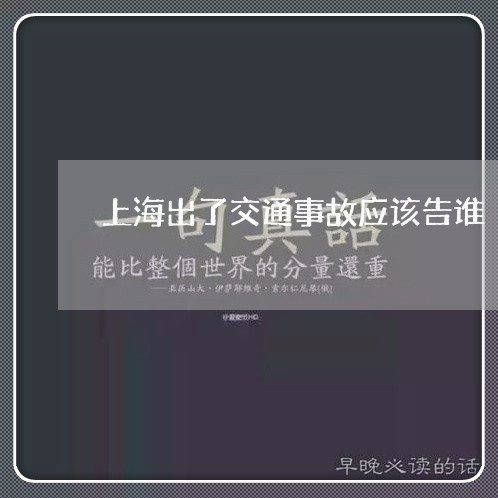 上海出了交通事故应该告谁/2023032948480