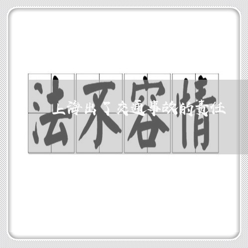 上海出了交通事故的责任/2023022794847 上海出了交通事故的责任/2023022794847