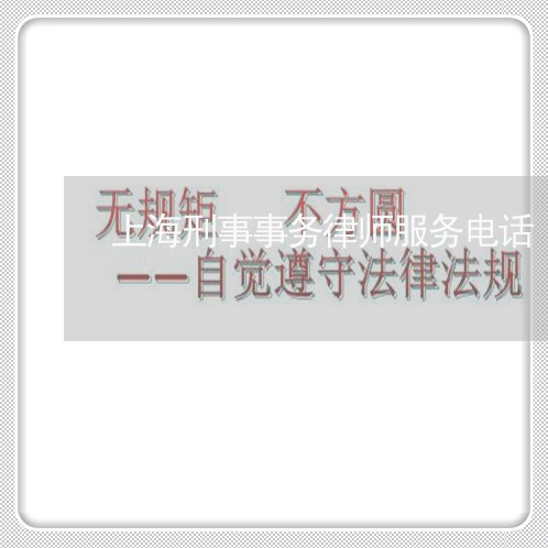 上海刑事事务律师服务电话/2023032982928