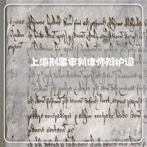 上海刑事审判律师辩护词/2023022727159