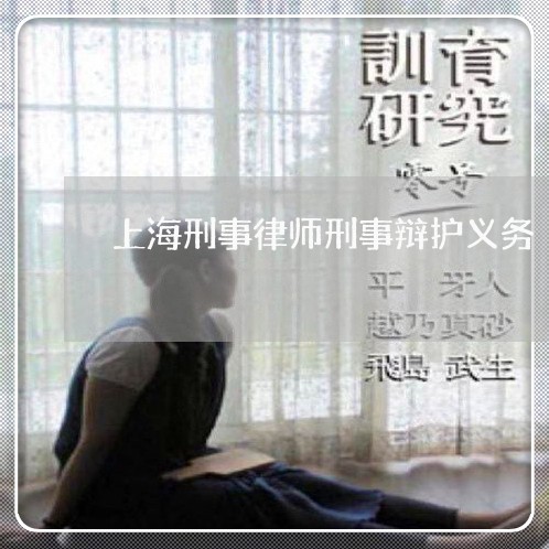 上海刑事律师刑事辩护义务/2023032838481