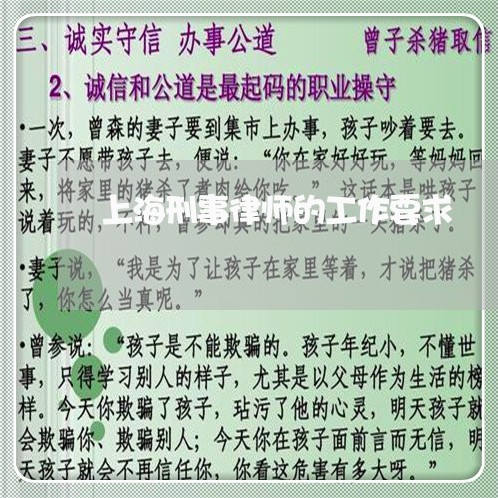 上海刑事律师的工作要求/2023022785068 上海刑事律师的工作要求/2023022785068
