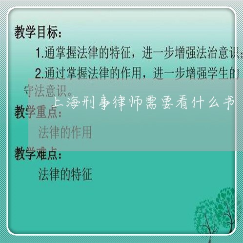 上海刑事律师需要看什么书/2023032937159