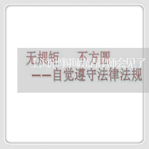 上海刑事拘留请律师会见了/2023032970503