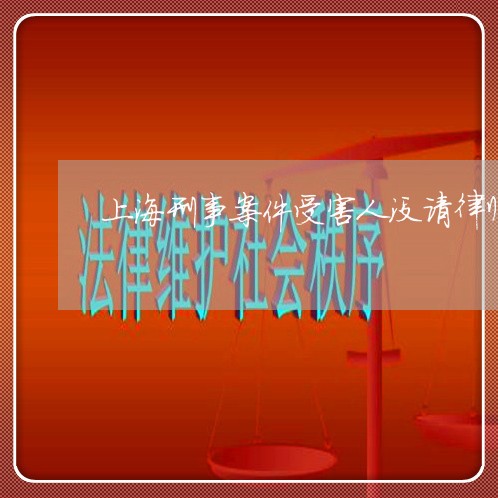 上海刑事案件受害人没请律师/2023033027470