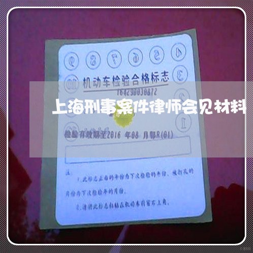 上海刑事案件律师会见材料/2023031691693