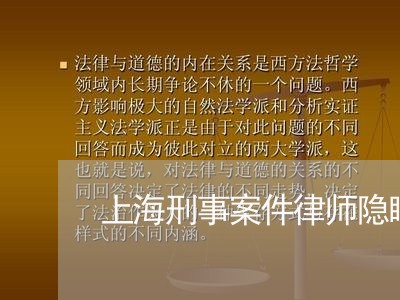 上海刑事案件律师隐瞒事实/2023032904827