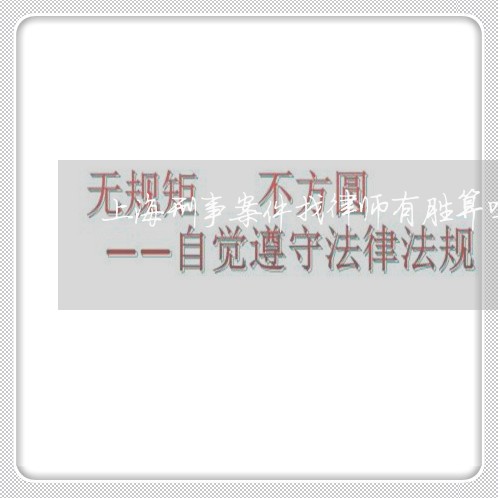 上海刑事案件找律师有胜算吗/2023032929482
