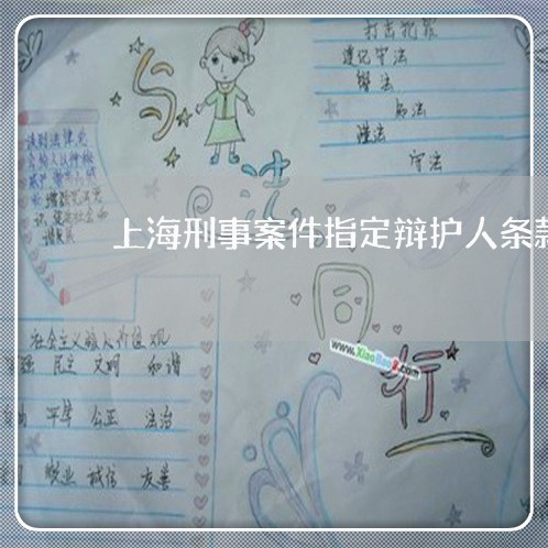 上海刑事案件指定辩护人条款/2023032985138 上海刑事案件指定辩护人条款/2023032985138