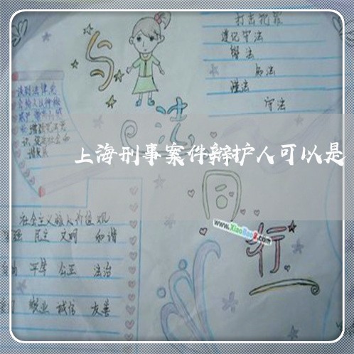 上海刑事案件辩护人可以是/2023031678314