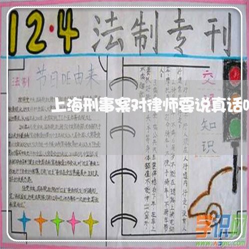 上海刑事案对律师要说真话吗/2023033048451 上海刑事案对律师要说真话吗/2023033048451