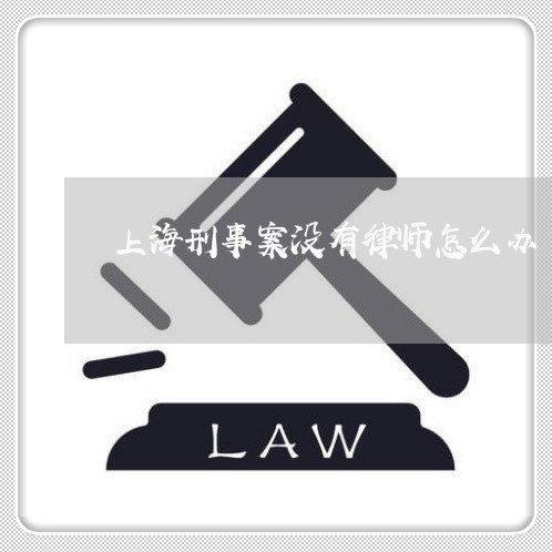 上海刑事案没有律师怎么办/2023033005049