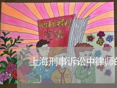 上海刑事诉讼中律师的权利/2023033095037