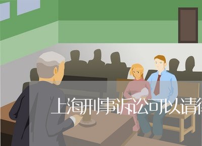 上海刑事诉讼可以请律师吗/2023033096179