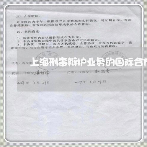 上海刑事辩护业务的国际合作/2023033082603 上海刑事辩护业务的国际合作/2023033082603